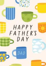 Happy Father's Day - Colourful Mugs Tea and Coffee Card created by Lydia Southgate