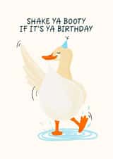 Cute Birthday - Dancing Duck Card - Shake ya booty created by ellavation studio