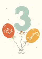 Cute 3rd Birthday Card - Hip Hip Hooray created by Abbie Imagine