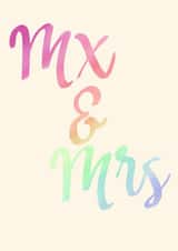 Traditional Wedding Card - Mx & Mrs - Non-Binary created by Haela Designs