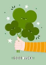 Cute Good Luck Card - Four Leaf Clovers created by Joanne Hawker