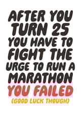 Cheeky Good Luck Card - Marathon - Fighting the Urge created by Studio Doodles