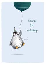 Cute 1st Birthday Card - Penguin created by Louise Mulgrew