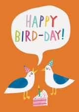 Cute & Funny Seagull Birthday Card - Bird Pun - Happy Bird Day! created by Alice Mole Illustration