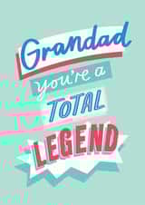 Typographic Father's Day Card - Grandad - Total Legend created by Jane Katherine Houghton