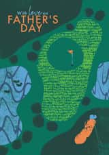 Classic Father's Day Card - Golf Course Illustration created by Rebecca Prinn