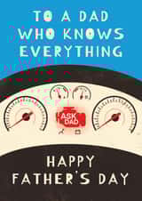 Funny Father's Day Card - Car Dashboard - For a Dad Who Knows Everything created by Vallely Studios