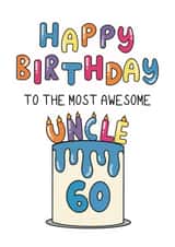 Classic Birthday Card - 60th - For Uncle created by Schnauzer Scribbles