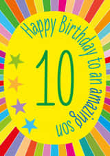 Colourful Birthday Card - 10th - For Son created by size3art
