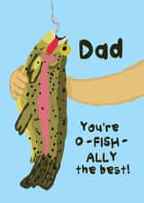 Punny Fathers Day Card - Fishing - O-Fish-Ally The Best created by The Playful Indian