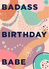 Cute and cheeky birthday card for the lady in your life - Badass Birthday Babe created by Susiewuzie