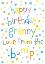 Cute Birthday Card - For Granny - Colourful - Love From The Bump created by size3art