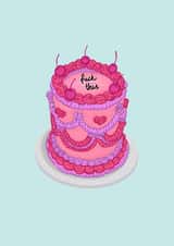 Sweary birthday cake card for anyone who likes cake but is aging too fast. created by Sarah Symonds | Townhouse Creative