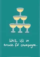 Champagne celebration card for anyone and any occasion. created by Sarah Symonds | Townhouse Creative