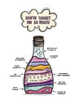 Cute Birthday Card - for Mum - Lessons from Mum created by Zoe Oliver