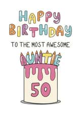 Classic Birthday Card - 50th - For Auntie created by Schnauzer Scribbles