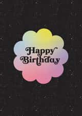 Retro Gradient Happy Birthday Card created by Pretty Post
