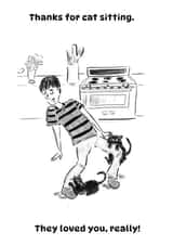 Funny Thank You Card - for your Cat-Sitter created by Kathryn Doodle Player