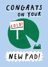 Funny New Home Card - Frog - New Pad created by SNIP SNIP HOORAY!