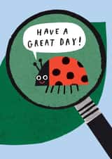 Cute Great Day Card - Ladybird on a Leaf created by SNIP SNIP HOORAY!