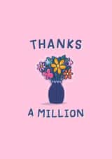 Cute Thank You Card For Her - Pretty Illustrated Flowers - Arty, Classic, Modern created by Mellow Doodles