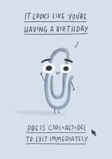 Funny Birthday Card - Nostalgic 90s - featuring Clippy created by Pilea Press
