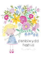 Cute Kids Birthday Card - Welsh - Penblwydd Hapus Girl created by Designs_by_flo