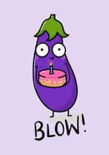 Cheeky Birthday Card - For Friend or Partner - Aubergine Emoji created by Leanneco.Studio
