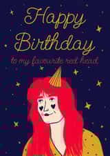 Cute happy birthday card for your favourite red headed female created by Sarah Lowe Design