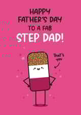 Father's Day Card For Step Dad - Ice Lolly Pun - Fab Step Dad created by Twisted Haggis