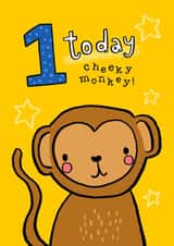 Cute Birthday Card - 1st - Cheeky Monkey created by Louise Kade
