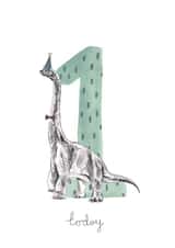 Cute Birthday Card - 1st - Dinosaur created by Halle-lula P