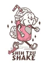 Shih Tzu Shake - Just to Say - Retro style cute card for loved one created by Elspeth Rose