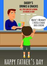 Funny Father's Day Card - Snack emporium or not, only Mummy will do! created by AG77 Design