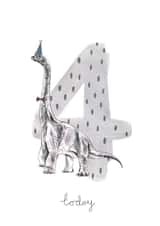 Cute Birthday Card - 4th - Dinosaur created by Halle-lula P