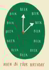 Funny Birthday Card - Beer Lover - Time For Beer created by Alice Mole Illustration
