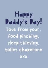 Relatable Father's Day Card - From The Kids - Food Pinching Sleep Thieving, Toilet Chaperone created by Heather Alstead Design LTD