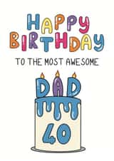 Classic Birthday Card - For Dad - 40th created by Schnauzer Scribbles