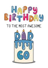 Classic Birthday Card - For Dad - 60th created by Schnauzer Scribbles