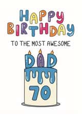 Classic Birthday Card - For Dad - 70th created by Schnauzer Scribbles