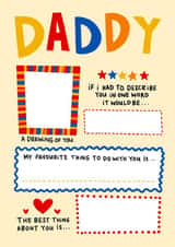 Cute Write Your Own Fathers Day Card - Personalised - Daddy created by Lucy Maggie Designs