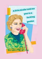 Vintage Congratulations Card - Genius - Exam Results created by Jane Katherine Houghton