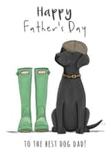 Cute Father's Day Card - Black Labrador - Best Dog Dad created by Lucy Driver