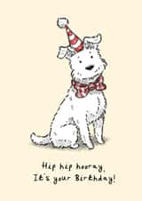Cute Birthday Card - From The Dog - Hip Hip Hooray It's Your Birthday! created by Elspeth Rose