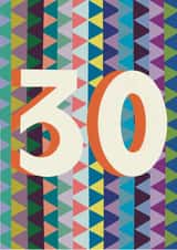 Modern Birthday Card - 30th - Modern Geometric Pattern created by Isabel Canvas