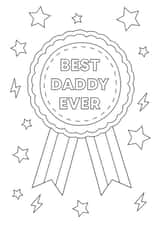 Heartfelt Fathers Day Card - Personalised Colour In Best Dad Badge - From The Kids created by Jessica Eyre