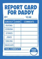 Cute Father's Day Card - For Daddy - Report Card created by Paul Stevens
