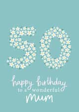 Pretty Birthday Card - For a Wonderful Mum - 50th created by Fliss Muir