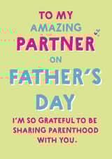 Heartfelt Father's Day Card - for Partner - Celebrate Sharing Parenthood created by Wink Design - Michelle Roberts
