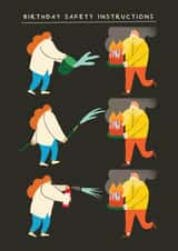 Funny Birthday Card - Safety Instructions created by AbiGoLucky